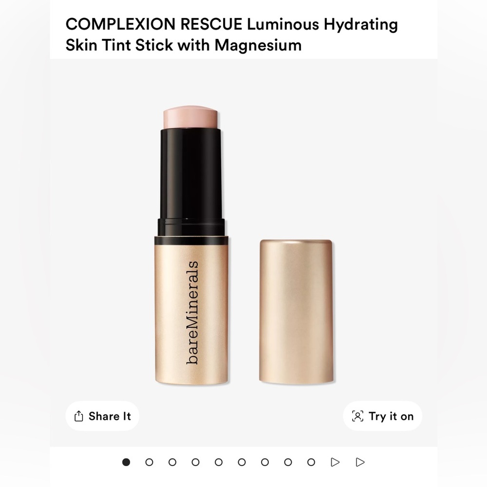 bareMinerals Complexion Rescue Luminous Hydrating Skin Tint Stick — WHEAT 4.5